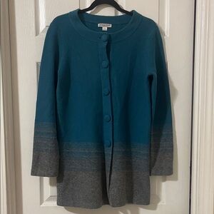 Pendleton teal and gray lambs wool sweater